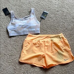Nike Orange Athletic Shorts Lightweight Performance